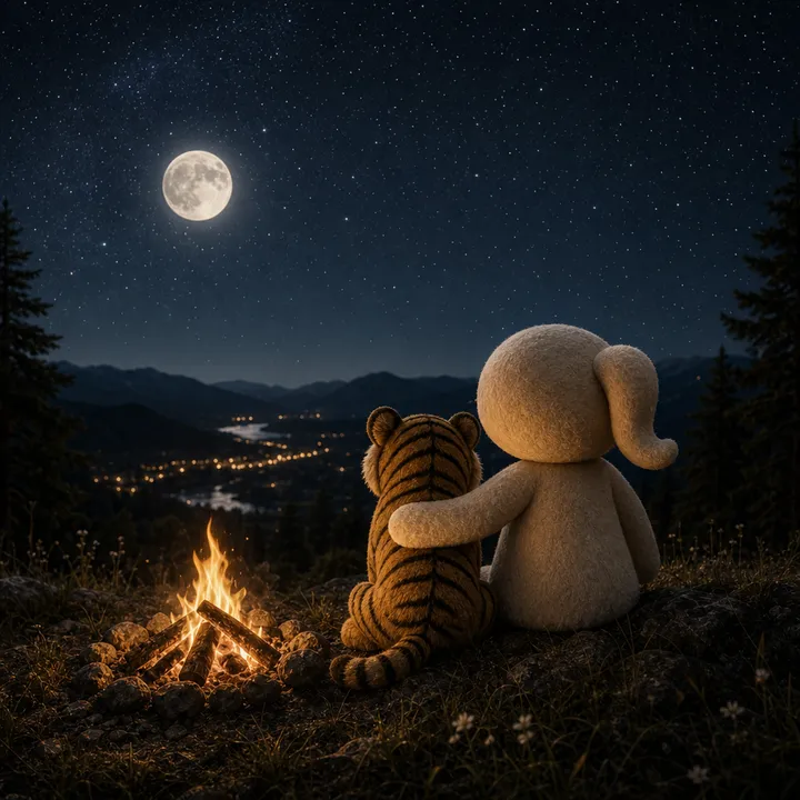 Womlet scene: campfire stars