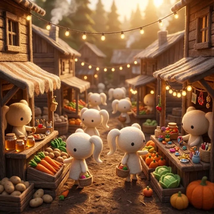 Womlet scene: market day